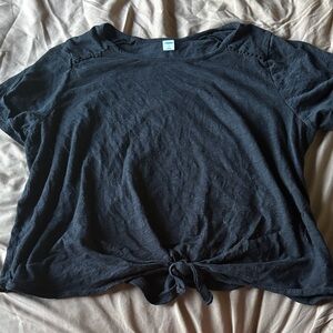 Old Navy Women’s Black Tie-Front Short Sleeve Tee